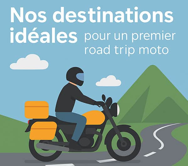 Logo Destinations ideales pour un premier road trip moto